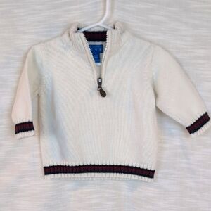 The Childrens Place Cream Knit Pullover Infant Sweater Quarter Zip Collegiate
